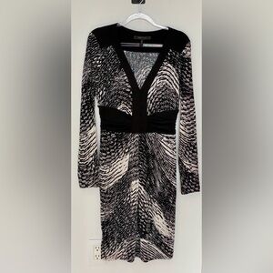 BCBG Max Azria Womens Paulette Black and White Dress